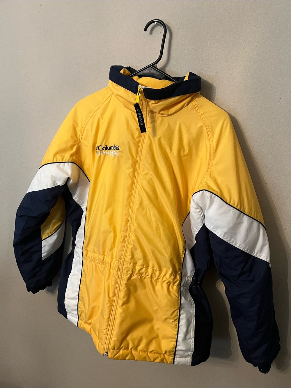 Columbia Kids Yellow Navy White Colorblock Puffer Jacket